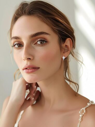 Silvora S925 Sterling Silver Birthstone Earrings, 10mm Inner Diameter with Heart/Round Shaped CZ Stone, Hoop Earrings for Women - Birthstone Jewelry in Kuwait