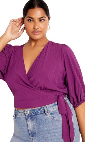 City Chic Women's Tie Kiki Top in Kuwait