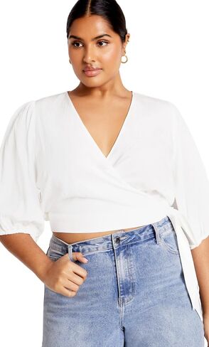 City Chic Women's Tie Kiki Top in Kuwait