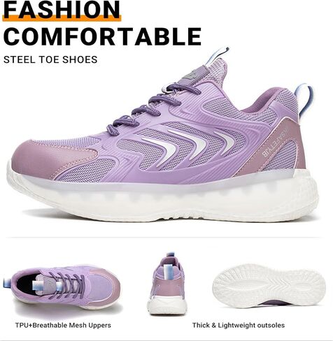 LIWEGHT Steel Toe Shoes for Women Men Lightweight Safety Shoes Composite Steel Toe Sneakers Slip Resistant Comfortable Work Shoes in Saudi Arabia