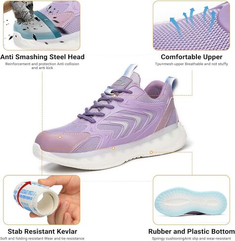 LIWEGHT Steel Toe Shoes for Women Men Lightweight Safety Shoes Composite Steel Toe Sneakers Slip Resistant Comfortable Work Shoes in Saudi Arabia