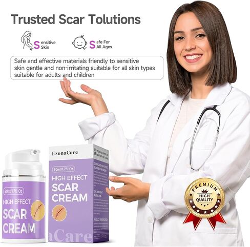 Advanced Scar Cream Silicone Scar Gel Scar Removal Cream for Face, Body, Surgical, C-section, Stretch Marks, Acne, Injury, Burns, Keloids, Old and New Scars 1.7 oz(50g) in Saudi Arabia