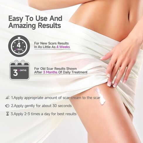 Advanced Scar Cream Silicone Scar Gel Scar Removal Cream for Face, Body, Surgical, C-section, Stretch Marks, Acne, Injury, Burns, Keloids, Old and New Scars 1.7 oz(50g) in Saudi Arabia