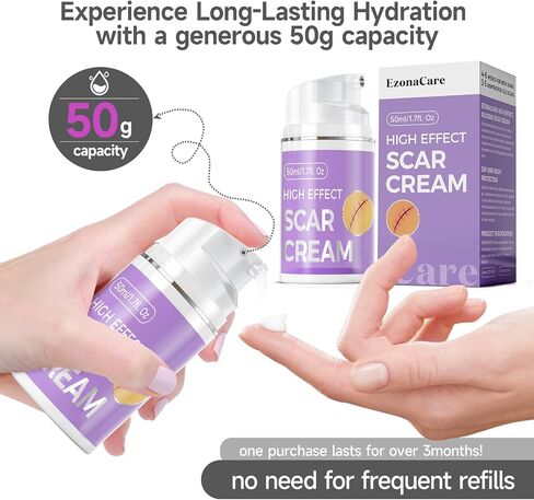 Advanced Scar Cream Silicone Scar Gel Scar Removal Cream for Face, Body, Surgical, C-section, Stretch Marks, Acne, Injury, Burns, Keloids, Old and New Scars 1.7 oz(50g) in Saudi Arabia
