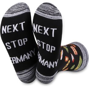 JXGZSO Germany Trip Gift Next Stop Germany Socks Germany Vacation Gift Germany Travel Socks Germany Symbols Souvenir Gift