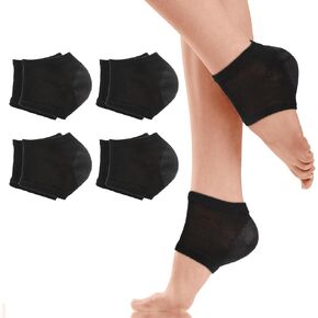 16 قطعة من جوارب الكعب المرطبة من Segbeauty، 8 أزواج من جوارب جل للعناية بالقدم بدون إصبع القدم للكعب الجاف المتشقق، جوارب نوم مبطنة بالجل للأقدام الجافة المتشققة، جوارب مرطبة سوداء طوال الليل للنساء والرجال