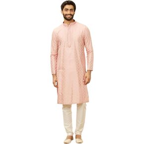 Manyavar Men Blended Viscose Self Design Kurta Pyjama Set