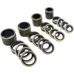 Fuel Line Sealing Washers for Banjo Bolt 8mm 10mm 12mm 14mm Compatible with Dodge Cummins 5.7 5.9L 6.7L Fuel Seal System Replaces # 3918188 4934278 3963983 3963988 (40PCS)