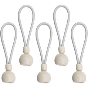 Wealrit 5 Pcs Universal Bungee Tie Down Outdoor Blinds Parts Shade Tie Downs Replacement for Exterior Roller Shades and Outdoor Roller Blinds Original Length 4 Inch(Beige)