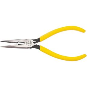 Klein Tools D203-6C Standard Long Nose Cutting Pliers with Spring, 6-Inch