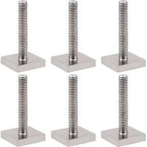 6PCS T-Track Adapter M6 x 35 mm T-Slot Bolts Stainless Steel 20x20mm Square Head Bolts Car Roof Bar Accessories for Car Roof Rack Roof Box Rail Carrier