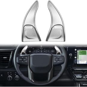 for GMC Sierra 1500 for Buick Enclave/Envision for Chevrolet Silverado 1500 Steering Wheel Shift Extension, Auto Accessories（Silver）