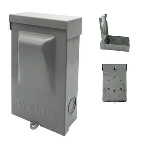 Wells 60 Amp Fuse Disconnect 120/240VAC AC Disconnect Box Outdoor Waterproof Disconnect Metal Box Pull Out Switch for Light Commercial Air Conditioning