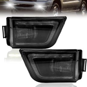 LED&DRL Fog Lights Compatible with 2003 2004 2005 Toyota 4Runner OEM Replacement Fog Lamps with Daytime Running Light and Amber Turn Signal Light- Clear Lens