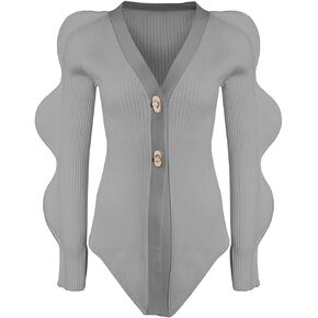 Women Cardigan Sweaters Long Sleeve Knitted V-Neck Open Front Button Down Outwear Trendy Fall Winter Spring