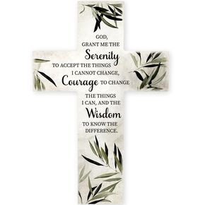 Carson 14" 'Serenity Prayer' Wall Cross - Hanging Cross for Memorial Gift - Gift for Sobriety - Christian Home Decor