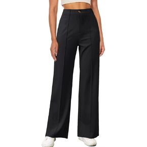 TZLDN Womens Straight Leg Dress Pants High Waisted Work Pants Button Slacks Office Business Casual Dressy Trousers