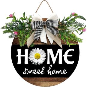 Welcome Sign for Front Door, Farmhouse Front Porch Decor Rustic Wooden Wall Sign, Outdoor Welcome Home Decorations 12 x 12 Inch (Home Sweet home) in Kuwait