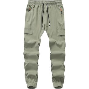 WaltZon Boy's Cargo Joggers Pants شبابي سريع الجفاف للتنزه سيرًا على الأقدام خفيف الوزن للرياضة في الهواء الطلق مع جيوب بسحاب