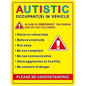 H&S Autistic Occupant in Vehicle - Sticker Decal Autism Awareness | Car | Truck | Window | Any Smooth Surface Size: 5"