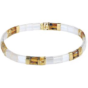C·QUAN CHI Strand Tila Beads Bracelet Women Bracelet Handmade BFF Boho Style Gifts Casual Jewelries
