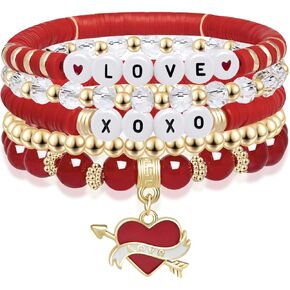 Valentines Day Gifts For Her - Love Heart Bracelets for Girlfriend, Lover, Best Friends, Wife, Women