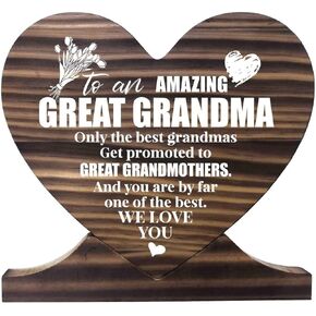 Great Grandma Gift Printed Wood Plaque, Wood Sign, Great Grandmother Gift Wood Plaque Heart, Heart Wood Sign, To An Amazing Great Grandma Wooden Plaque Home Decor Sign, Gift for New Great Grandma