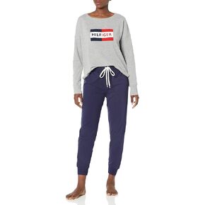 Tommy Hilfiger Women's Chenille Pullover Long Sleeve Top and Bottom Pajama Sets Pj