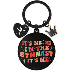Gymnastics Gifts Cute Gymnast Keychain - It's Me, Hi I'm The Gymnast Stuff Keyring for Graduation Birthday Christmas Gift