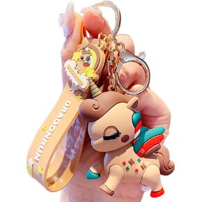 BEXOA Cute keychain Kawaii Anime Keychains Accessories, Unicorn Handbag Charms Car Cartoon Key Chain for Kids Boy Girl Women