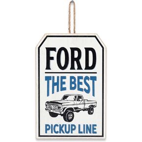 Ford Mustang Logo Striped Wood Wall Decor - Classic Ford Mustang Sign for Garage, Shop or Man Cave