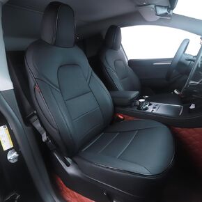 HKZ Custom Fit Cybertruck Seat Covers for Tesla Cybertruck 2024,5-Seat Full Set,Leather Car Seat Protector - Burgundy