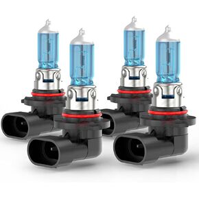 For Jeep Grand Cherokee Headlight Bulbs 1999 2000 2001 2002 2003 2004 2005 2006 2007 2008 2009 2010, 9005 9006 High Low Beam Halogen Lights Combo, 6000K White 55W, 300% Brightness, Plug n Play, 4-Pack