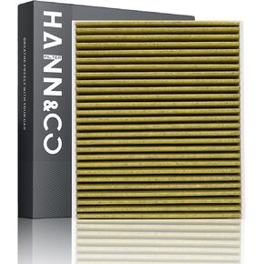 HANN&CO HEPA Grade Activated Carbon High Flow Cabin Air Filter，Adopts Silver ion Technology，50% Longer Service Life，Suitable For Toyota；Lexus；Subaru；Mazda Replacement CF12157，CP157（HCC1012-Y）