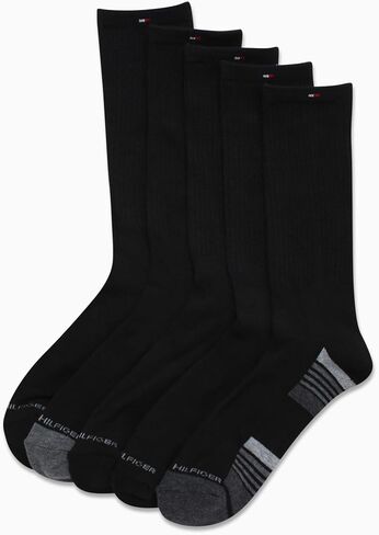 Tommy Hilfiger Men's Crew Socks - 5 Pack Performance Stretch Cushion Crew Socks - Athletic Socks for Men (Shoe Size: 7-12) in Kuwait