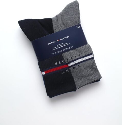 Tommy Hilfiger Men's Crew Socks - 5 Pack Performance Stretch Cushion Crew Socks - Athletic Socks for Men (Shoe Size: 7-12) in Kuwait