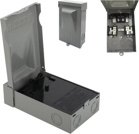Wells 2 Pack 60 Amp Fuse Disconnect 120/240VAC AC Disconnect Box Outdoor Waterproof Disconnect Metal Box Pull Out Switch for Light Commercial Air Conditioning (No Included Fuse) in Saudi Arabia