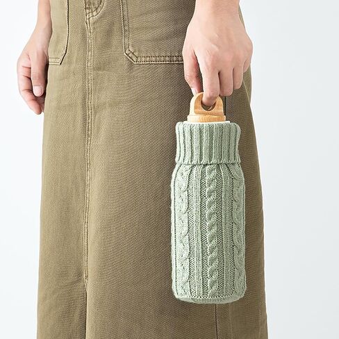 SHIMOYAMA Small Hot Water Bottle with Cover, 600ml Silicone Hot Water Bag for Pain Relief, Hand Warmer – Ideal for Waist, Back, Neck, and Shoulders, Beige in Saudi Arabia
