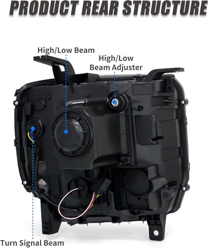 مجموعة المصابيح الأمامية لـ 2014-2018 GMC Sierra 1500 Base/Denali/SLE/SLT 15-19 Sierra 2500HD/3500HD Base/Denali/SLE/SLT كروم الإسكان عاكس العنبر بدون أضواء LED للجري النهاري in Kuwait