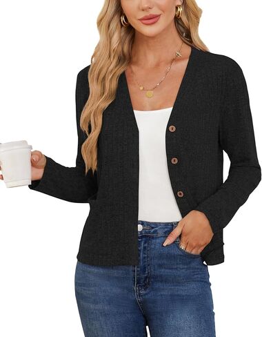 CZYINXIAN Women's 2024 Cropped Cardigan Long Sleeve Summer Lightweight Cardigan Casual Thin Cropped Cardigans with Pockets in Saudi Arabia