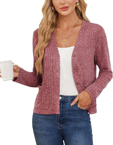 CZYINXIAN Women's 2024 Cropped Cardigan Long Sleeve Summer Lightweight Cardigan Casual Thin Cropped Cardigans with Pockets in Saudi Arabia