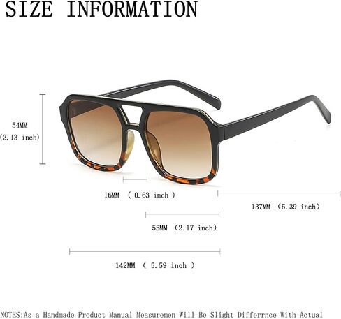 Retro Aviator Sunglasses for Women Men 70s Vintage Trendy, Square Retro Double Bridge Aviators Sun Glasses in Saudi Arabia