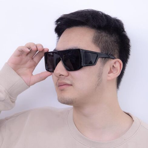 Men’s and Women’s Wrap Around Sunglasses Fit Over Glasses Side Shields Fun Cool y2k Designer Square Shades in Saudi Arabia