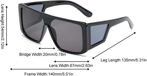 Men’s and Women’s Wrap Around Sunglasses Fit Over Glasses Side Shields Fun Cool y2k Designer Square Shades in Saudi Arabia