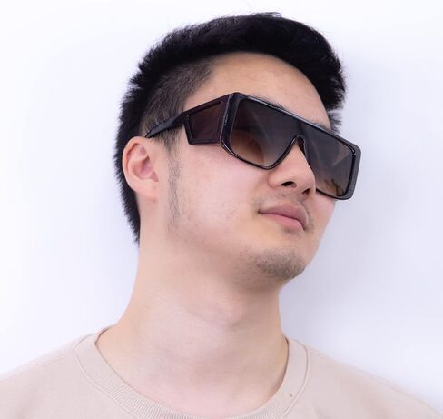 Men’s and Women’s Wrap Around Sunglasses Fit Over Glasses Side Shields Fun Cool y2k Designer Square Shades in Saudi Arabia