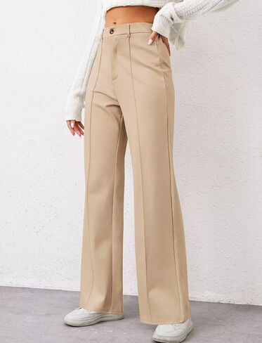 TZLDN Womens Straight Leg Dress Pants High Waisted Work Pants Button Slacks Office Business Casual Dressy Trousers in Saudi Arabia