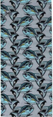 BUFF One Size CoolNet UV+ Multifunctional Headwear and Face Mask, Fishing and Hunting Designs, Tjohnson Circling Trout Brown, Adult Size in Kuwait