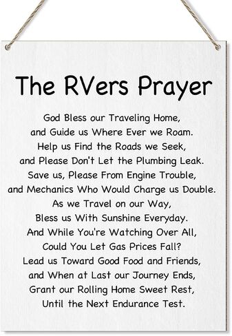 The RVers Prayer Wooden Plaque Camper Decor for Inside, RV Decorations for Inside Camper, Camping Gifts for Women Friend Coworker, Camper Wall Decor RV Accessories Wall Decor Wood Hanging Sign - Y307 in Saudi Arabia