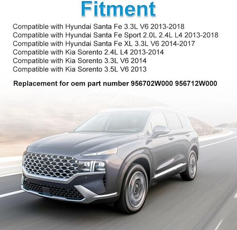 2 Pcs ABS Wheel Speed Sensors Compatible with Hyundai Santa Fe 2013 2014 2015 2016 2017 2018, Compatible with Kia Sorento 2013 2014, Front abs Sensors, Replacement for 956702W000, 956712W000 in Kuwait