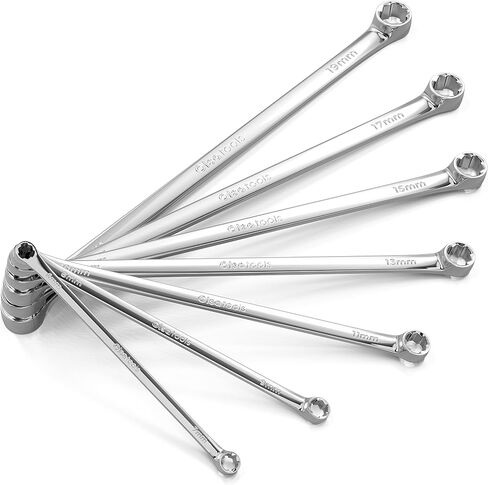 Olsa Tools Bolt Extractor Offset Wrench Set (7pc) | 6-Pt Box End Rounded Nut Remover | Stripped Bolt & Nut Remover | Metric Wrench Set | Professional Grade in Kuwait